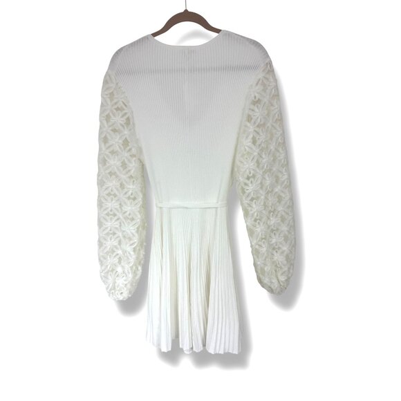 Cato Off-White Ribbed‎ Sweater Dress Long Sleeves with Tie Size XL New Knit - Picture 5 of 9